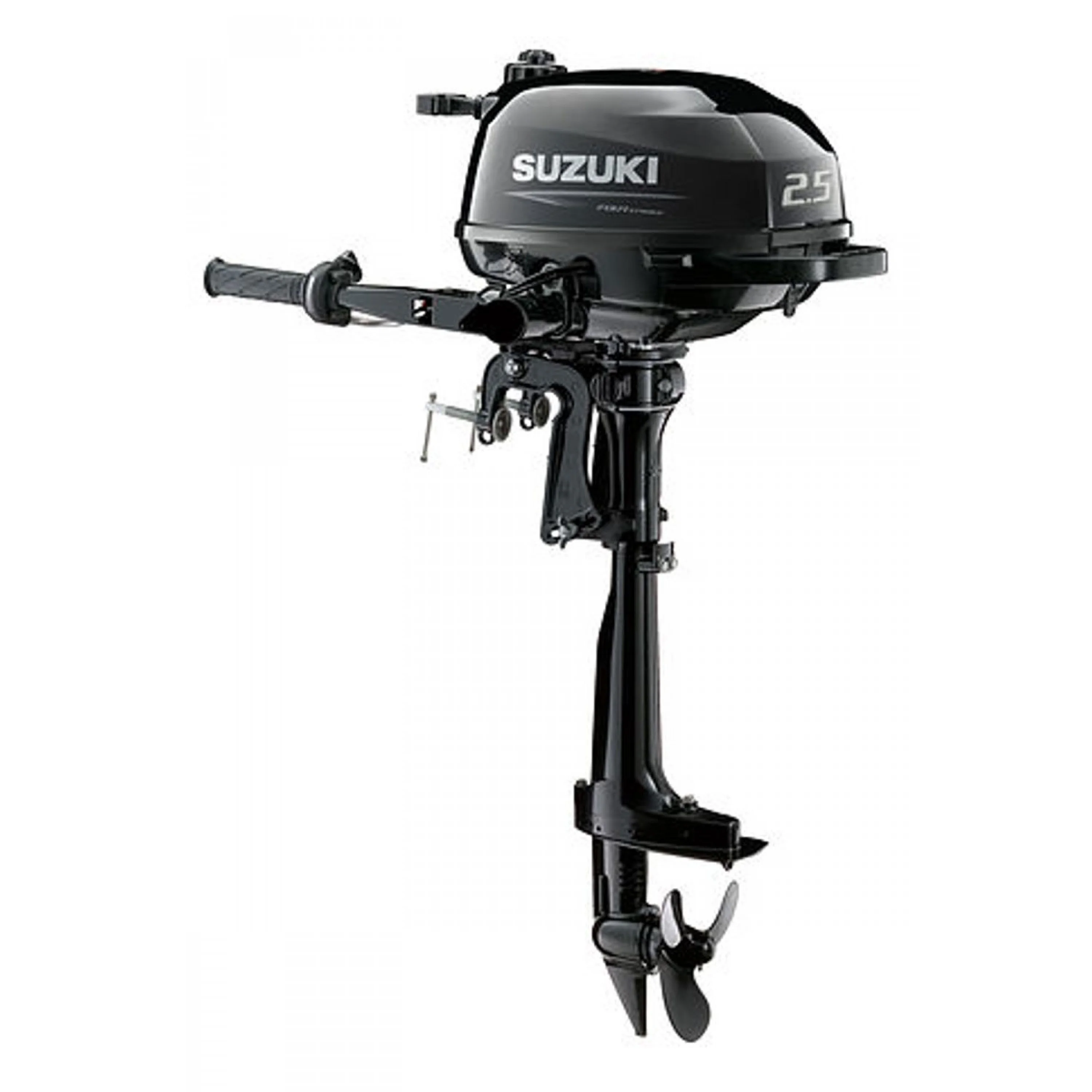 2.5 HP, SUZUKI OUTBOARD, DF2.5S, CARB, 15IN, TILLER, INTEGRAL FUEL TANK, MANUAL START 2.5 HP, SUZUKI OUTBOARD, DF2.5S, CARB, 15IN, TILLER, INTEGRAL FUEL TANK, MANUAL START