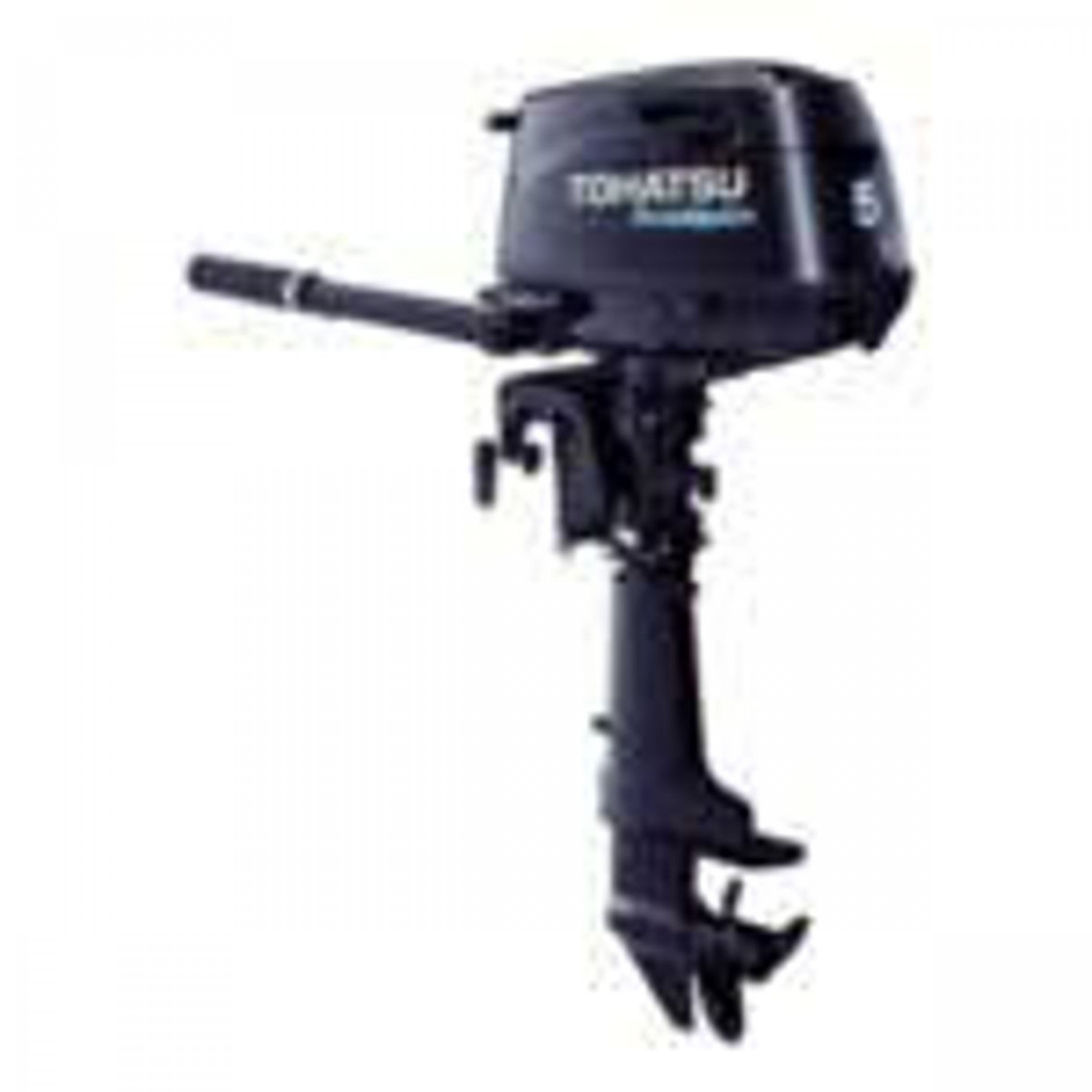 5 HP TOHATSU PROPANE OUTBOARD, 25IN SHAFT - SAIL PRO. W/HOSE, 12V CHARGE, Non-Current