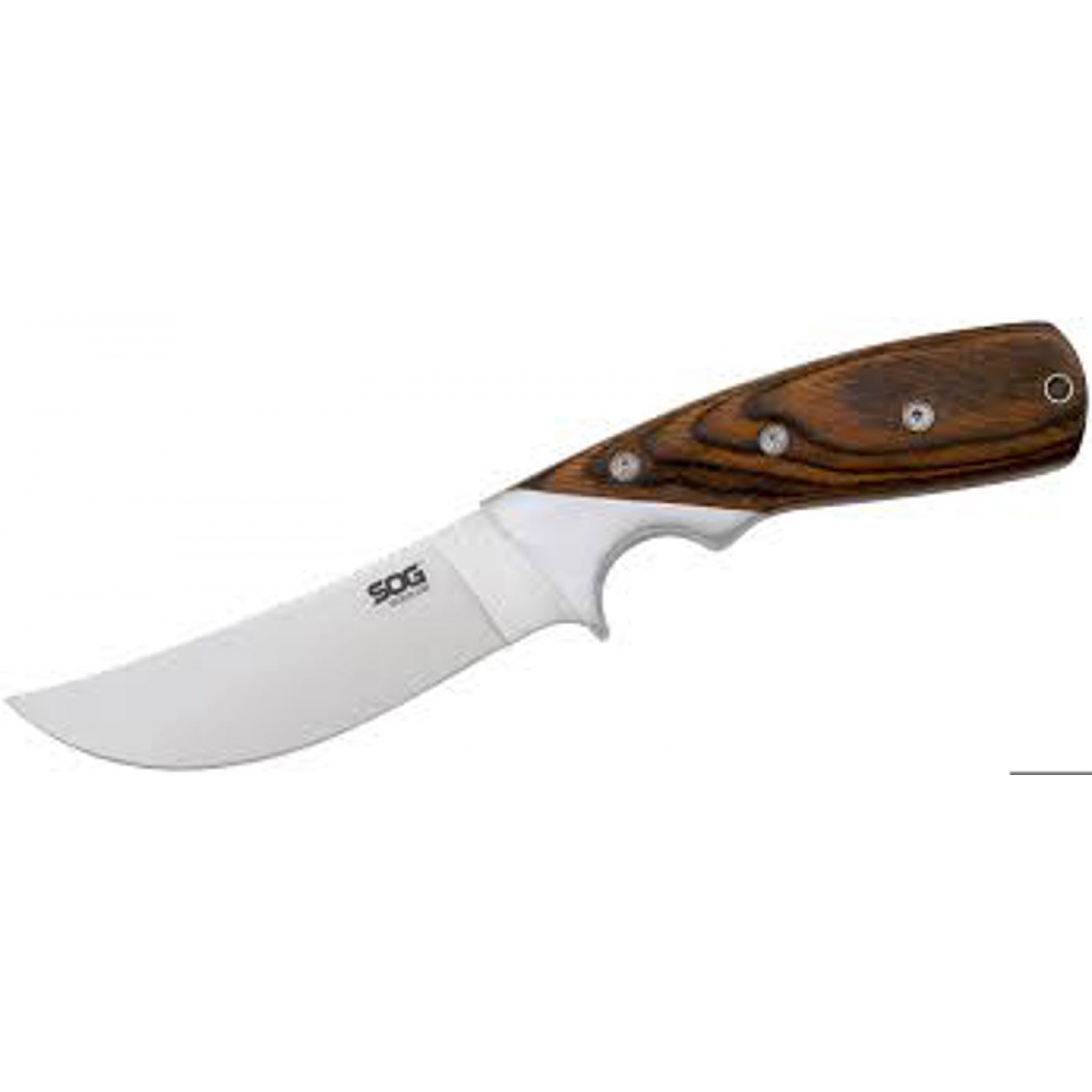 SOG WOODLINE LARGE FIXED BLADE KNIFE, HARDWOOD HANDLE WITH SHEATH