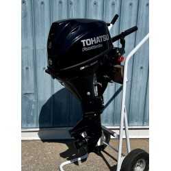 USED 2017 9.8 HP TOHATSU OUTBOARD, SHORT SHAFT, TILLER, INC TANK & HOSE USED 2017 9.8 HP TOHATSU OUTBOARD, SHORT SHAFT, TILLER, INC TANK & HOSE