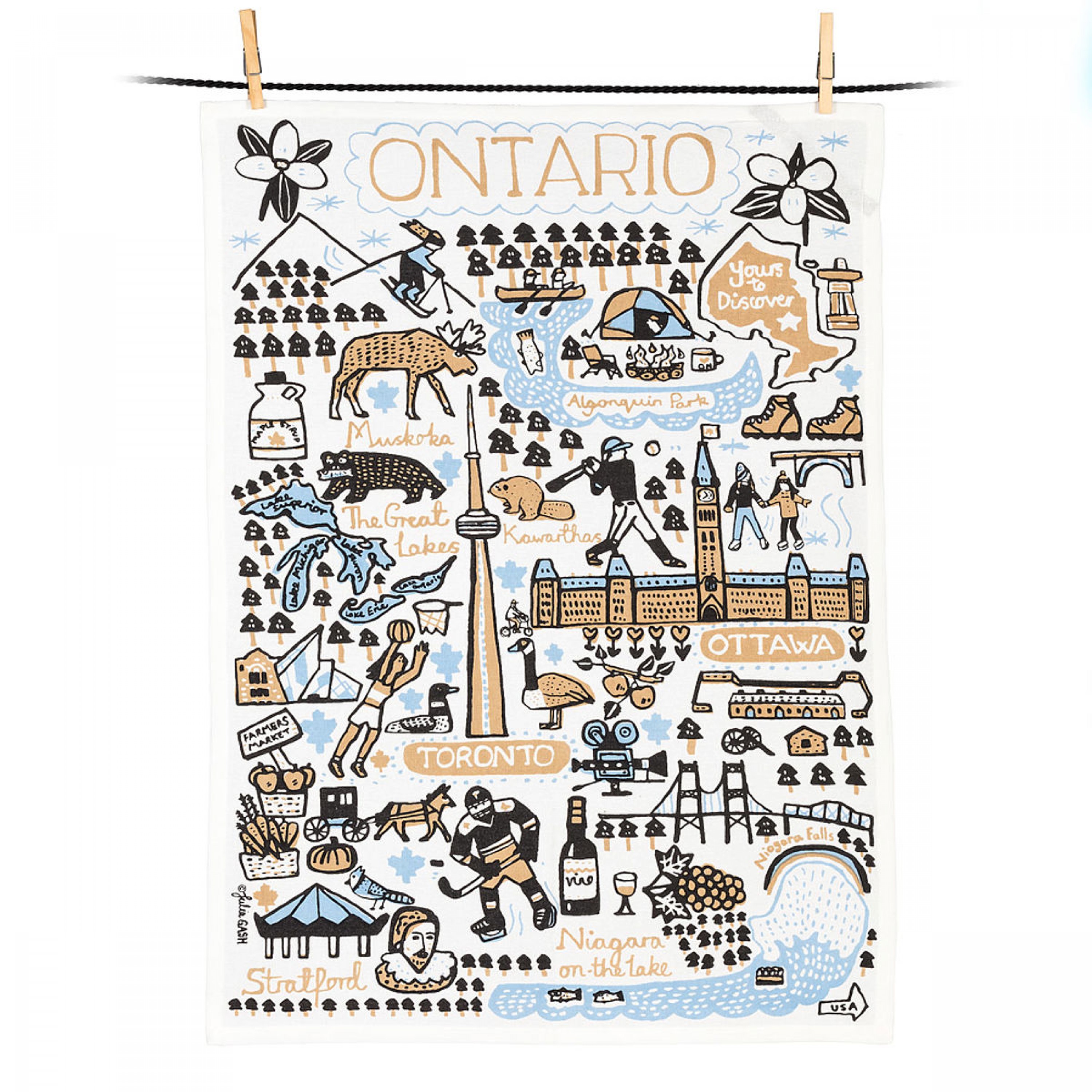 ONTARIO LANDMARKS TEA TOWEL