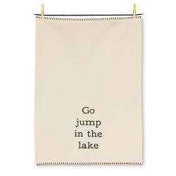 GO JUMP IN THE LAKE TEA TOWEL BEIGE/BLACK