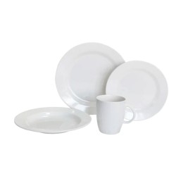 DINNER SET 16 PIECE WHITE ROUND MELAMINE FASCINATION DINNER SET 16 PIECE WHITE ROUND MELAMINE FASCINATION