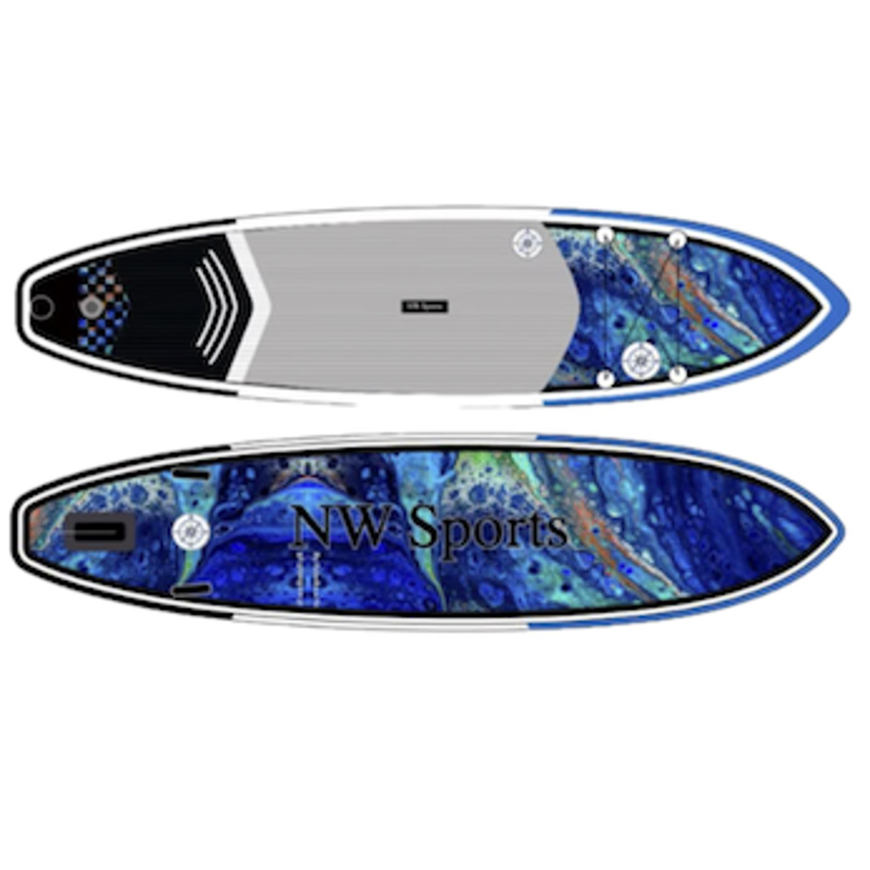 SUP STAND UP PADDLE BOARD 11' X 32" X 6" BLUE INCLUDES PUMP PADDLE BACKPACK KIT