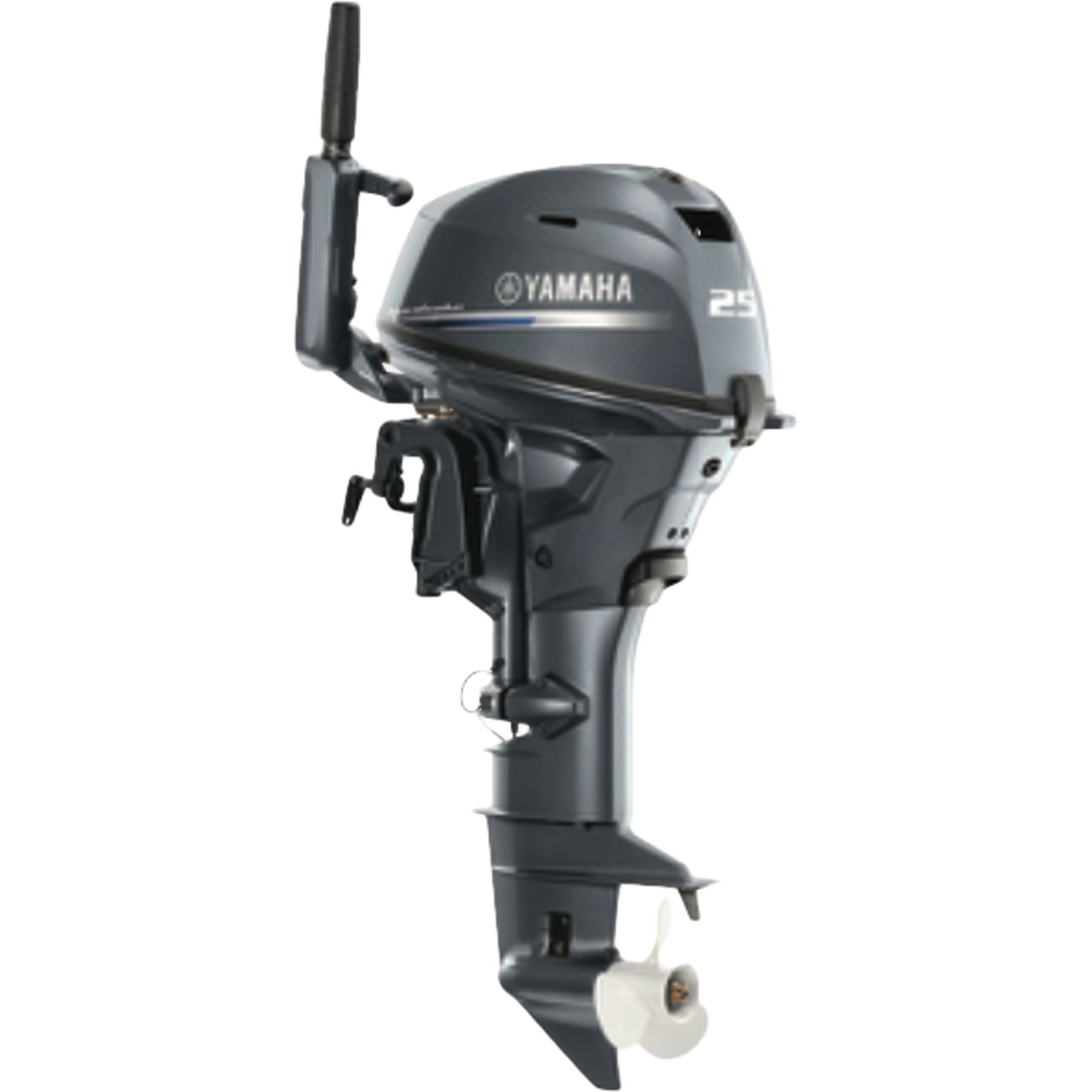 25 HP, YAMAHA OUTBOARD, F25LWTHC, GREY, EFI, 20IN, TILLER, NO TANK, ELEC/MAN START, ALUM PROP, CMD LINK, VTS, PTT