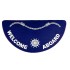 MAT 10090 WELCOME ABOARD (HALF MOON) 18" X 36" NAVY/WHITE