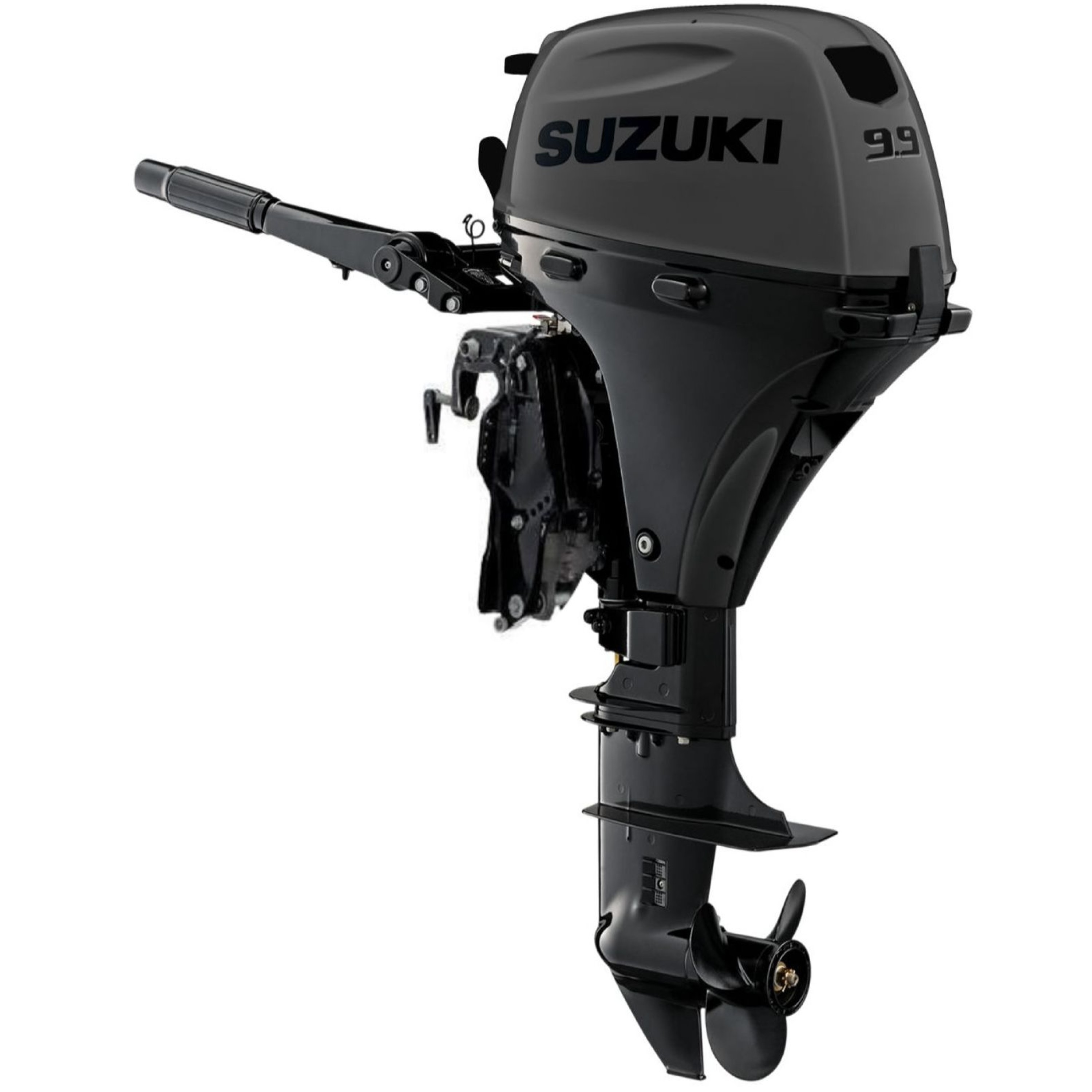 9.9 HP, SUZUKI OUTBOARD, DF9.9BTHLSS, MATTE BLK, STEALTH, EFI, 20IN, TILLER, POWER TILT, FUEL TANK INCLUDED, ELEC START